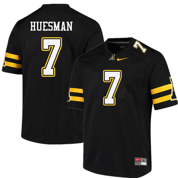 Men #7 Jacob Huesman Appalachian State Mountaineers College Football Jerseys Sale-Black